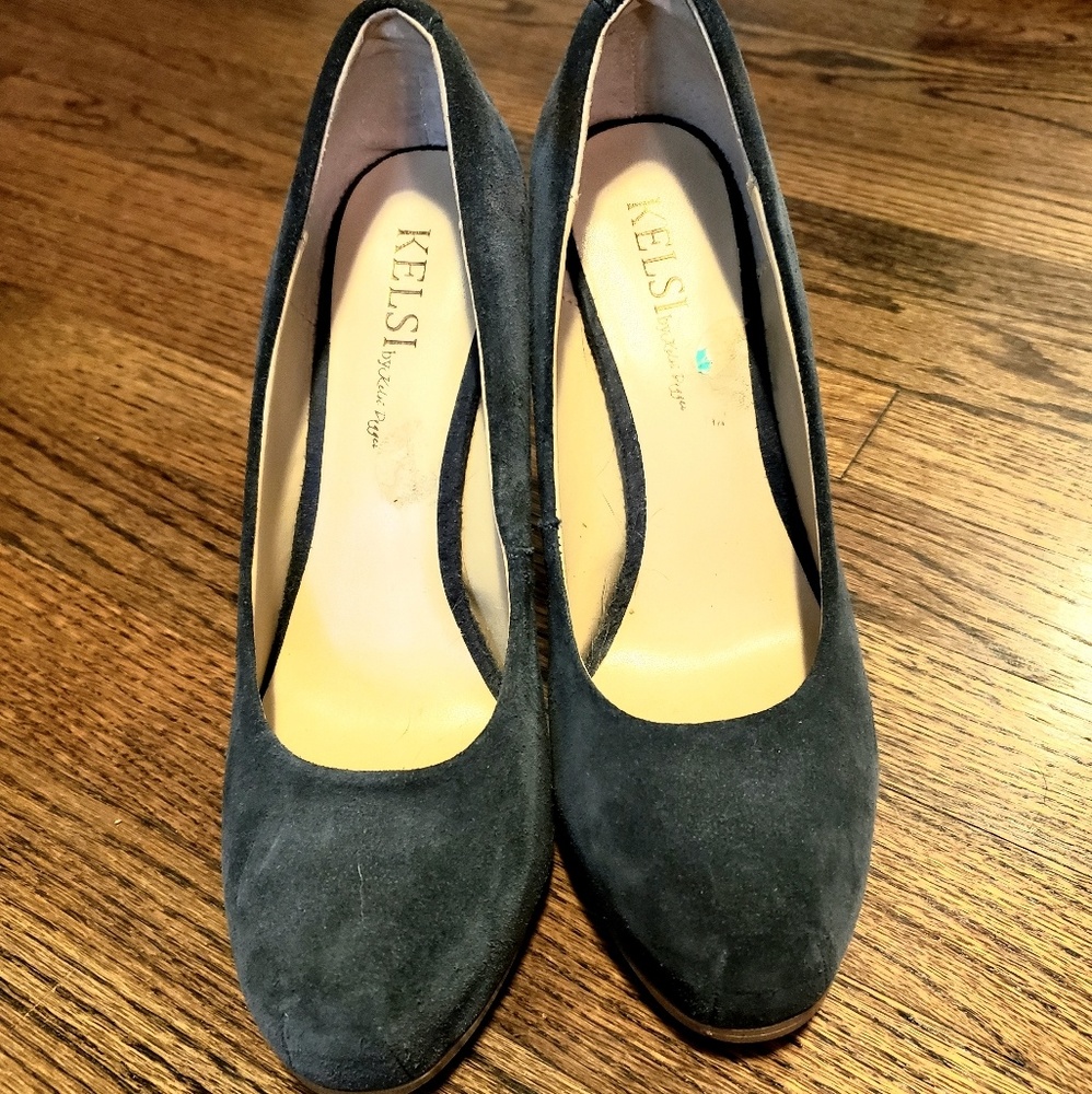 Blue "Suede" Pumps